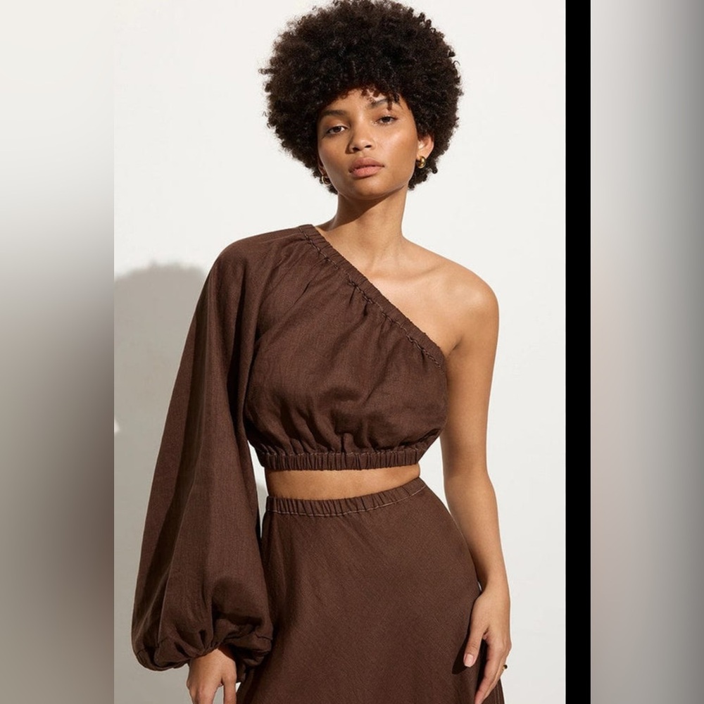 Faithfull the Brand Chocolate Brown Top